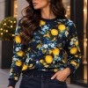 Granatowa bluza z motywem cytryn